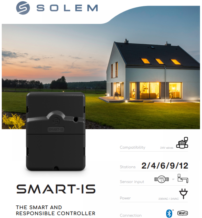 Προγραμματιστής  Άρδευσης Ρεύματος 4 Στάσεων SmartIS WiFi-Bluetooth SOLEM
